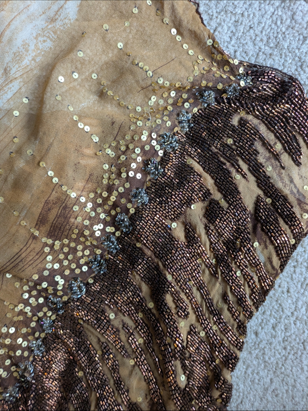 Alberto Makali Beige Silk Vintage Y2K Fairycore Festival Animal Print Bodice - Picture 9 of 16